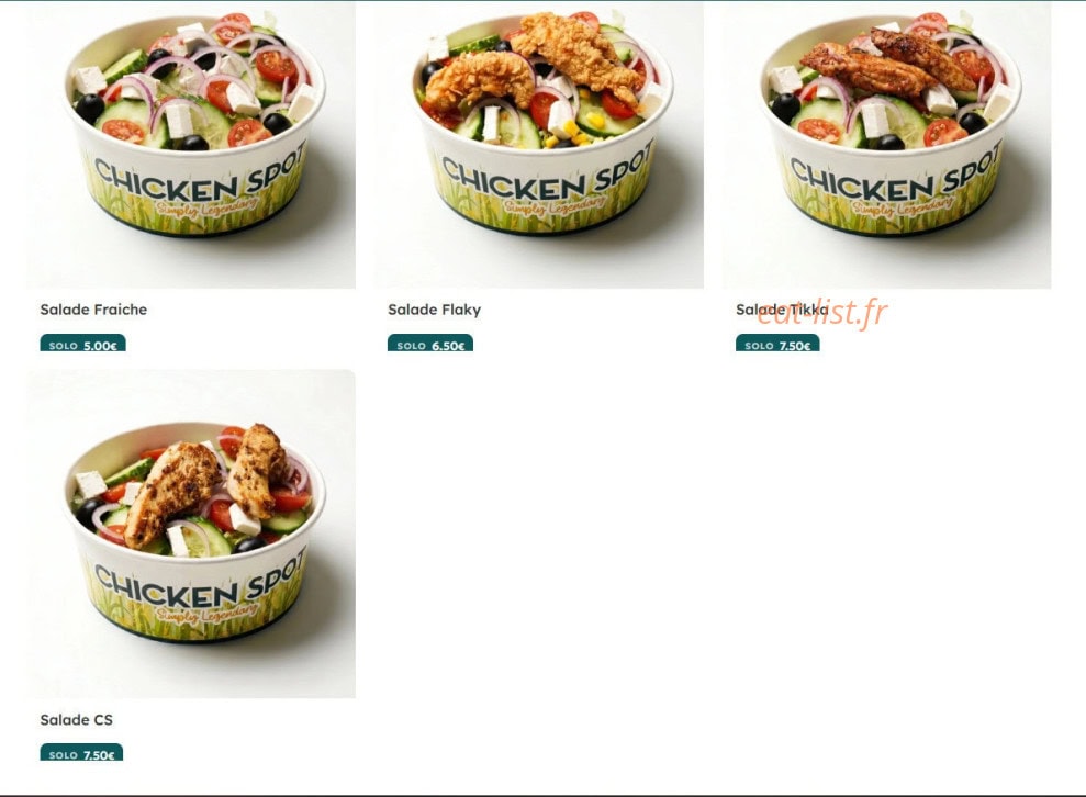 Chicken Spot — carte page 3