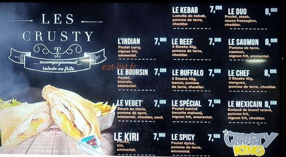 Crusty King — carte page 1