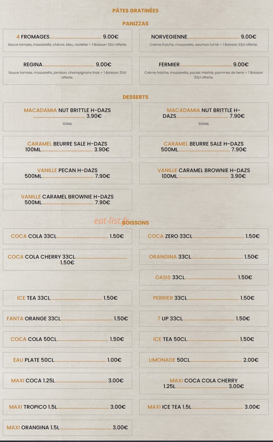 L'artisanale — carte page 4
