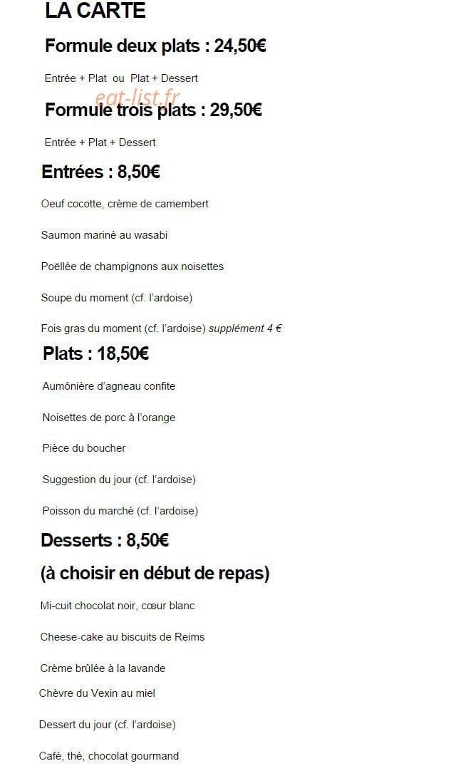 La Cave — carte page 2