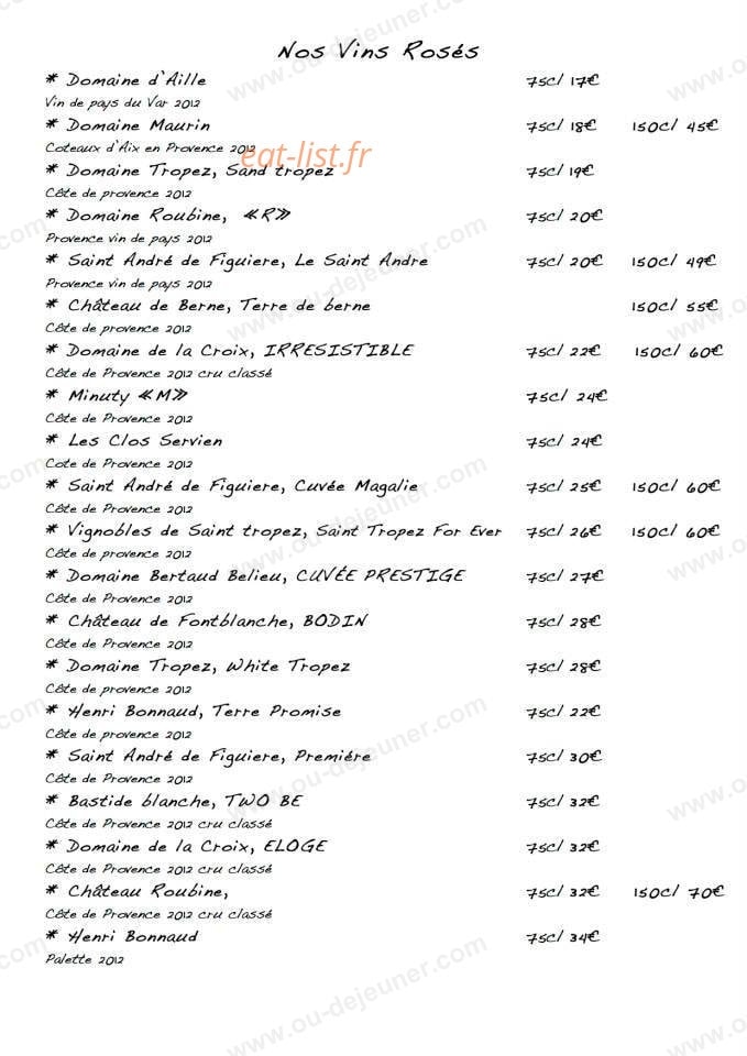 La Cave — carte page 3