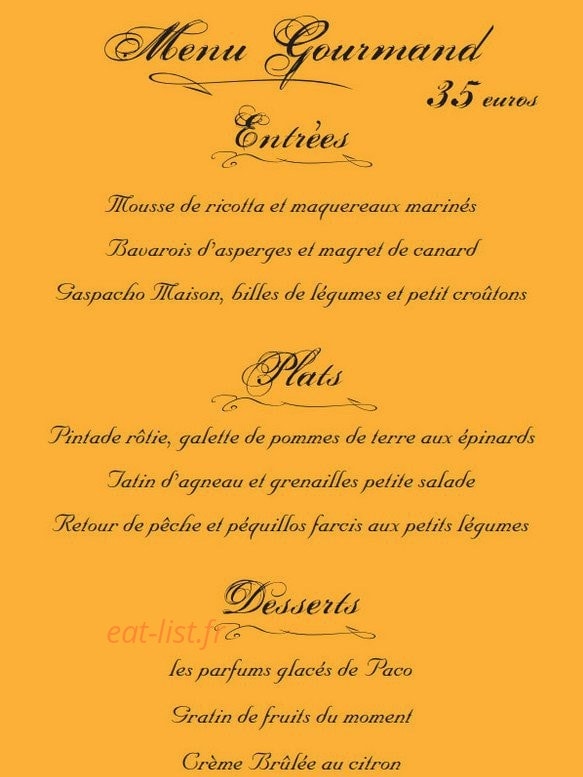 La Ferme d'Argenteuil — carte page 1