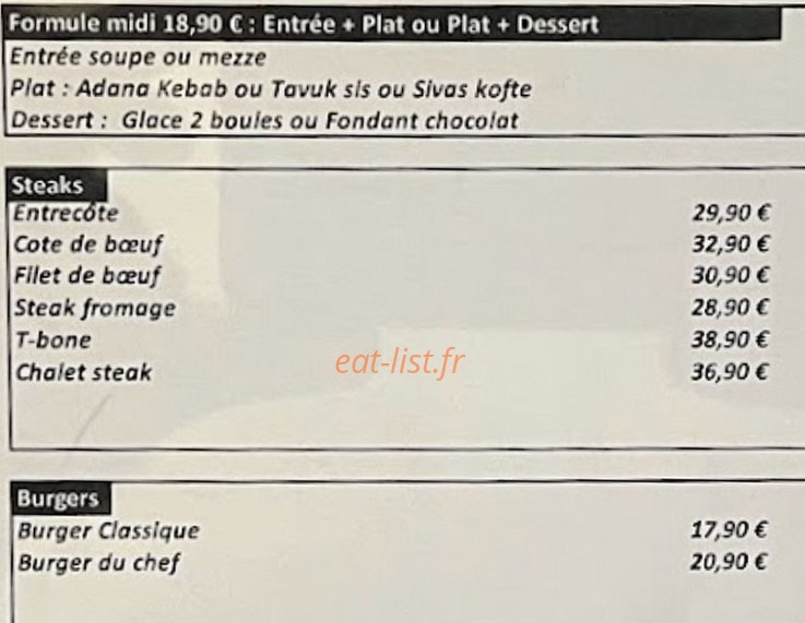 Le Chalet Des Grillades — carte page 3