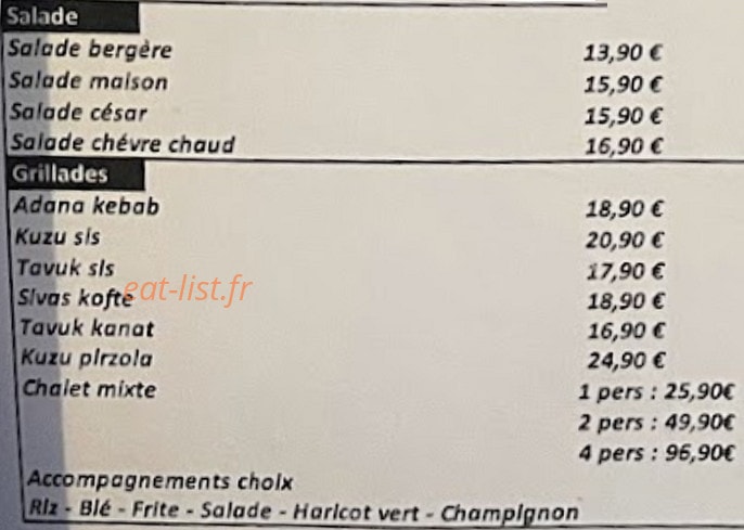 Le Chalet Des Grillades — carte page 2