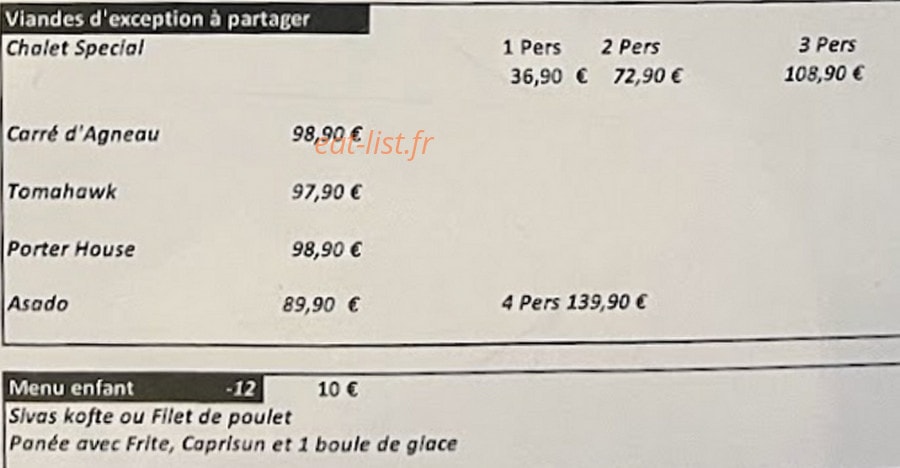 Le Chalet Des Grillades — carte page 4
