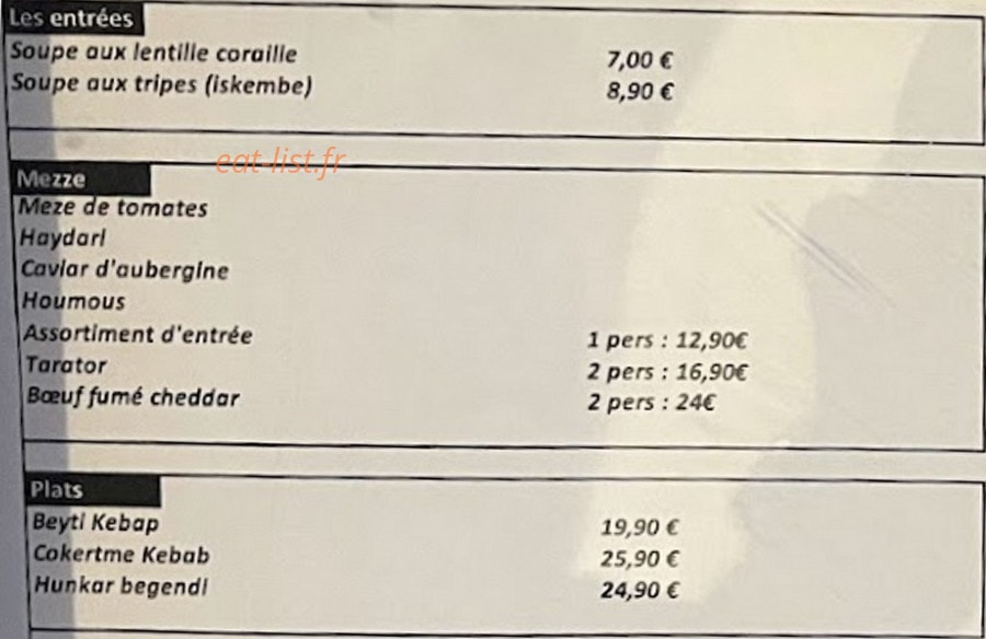 Le Chalet Des Grillades — carte page 1
