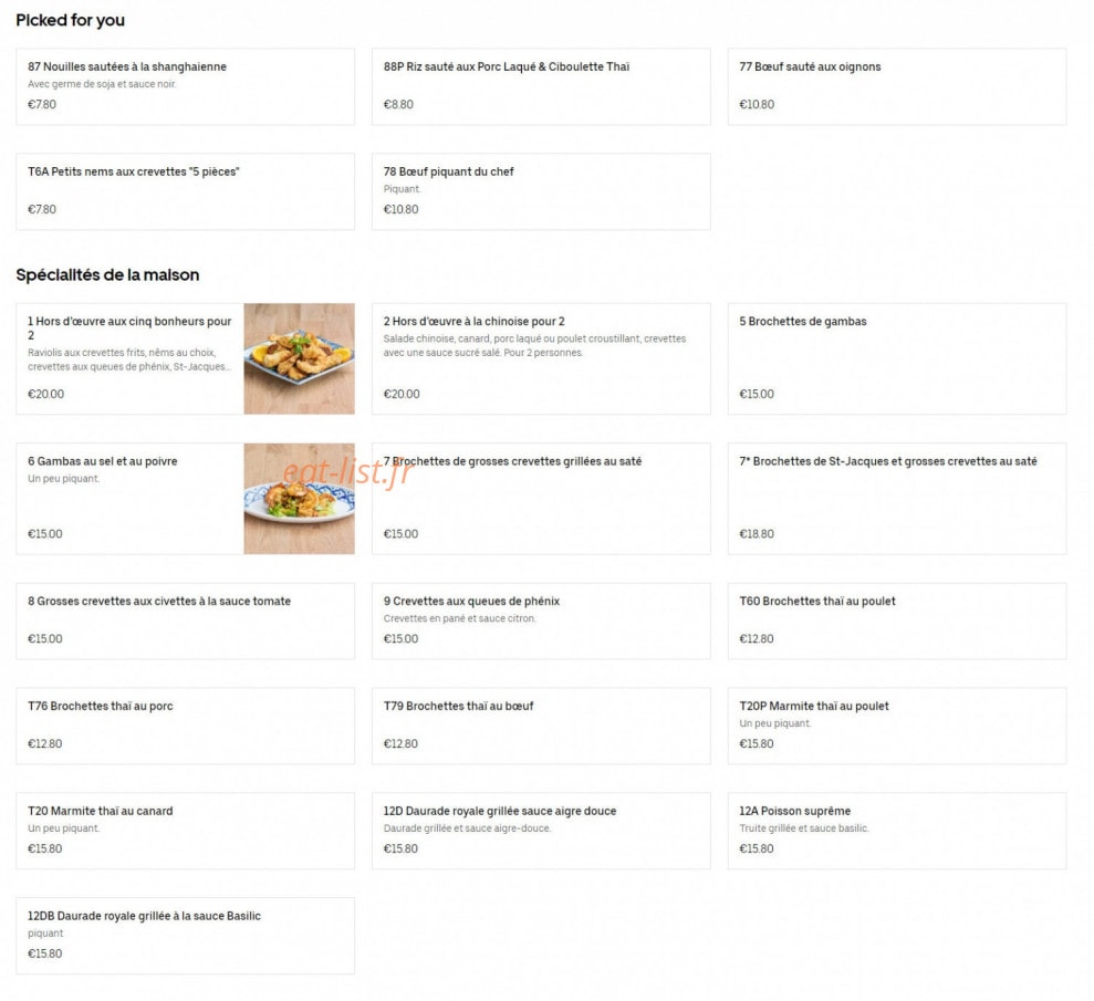 Le Mandarin — carte page 1