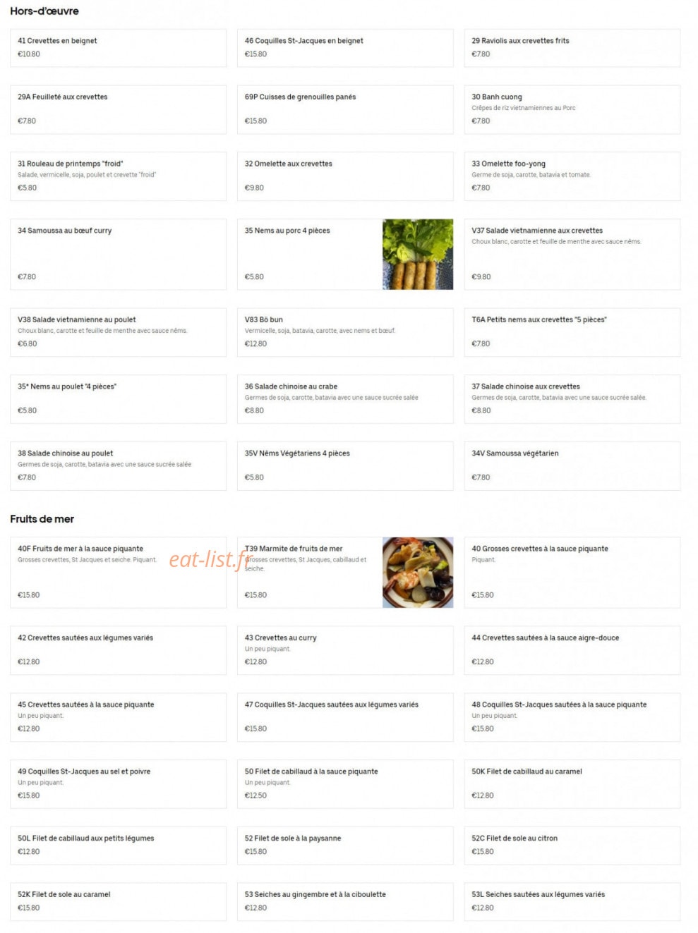 Le Mandarin — carte page 3