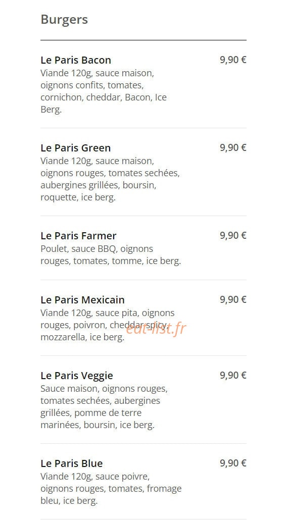 Le New Pari's — carte page 3