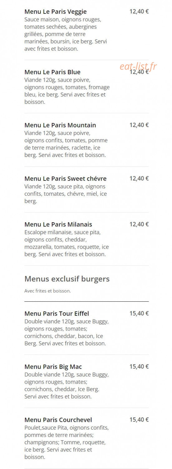 Le New Pari's — carte page 2