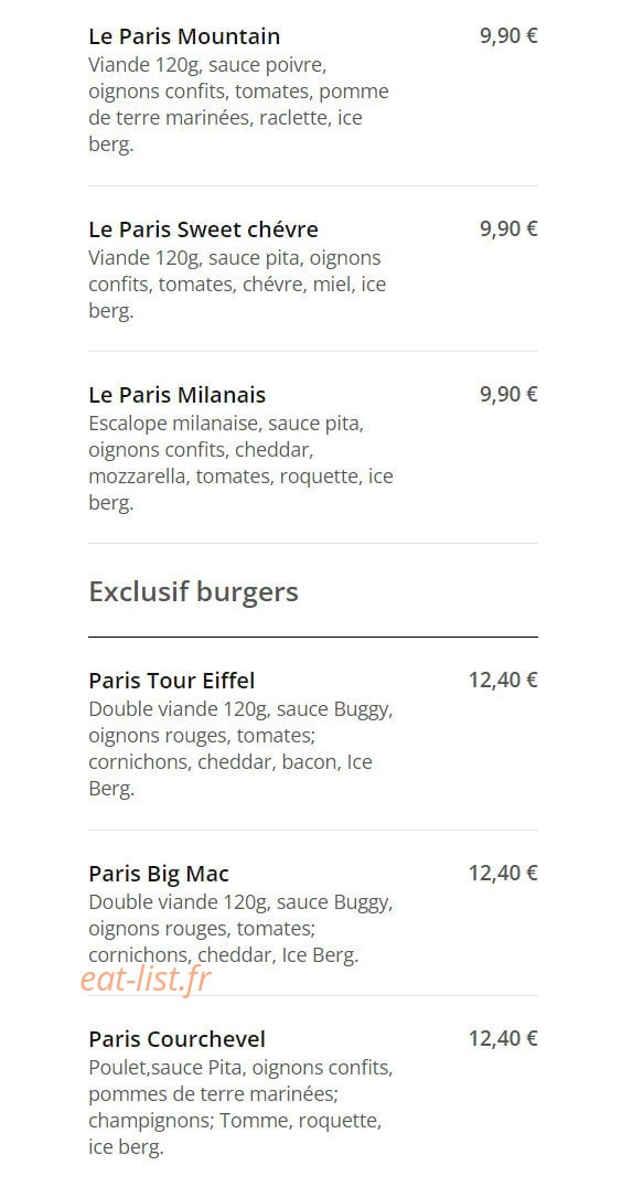 Le New Pari's — carte page 4