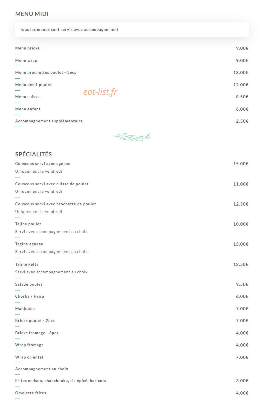 Lisa Roast — carte page 1