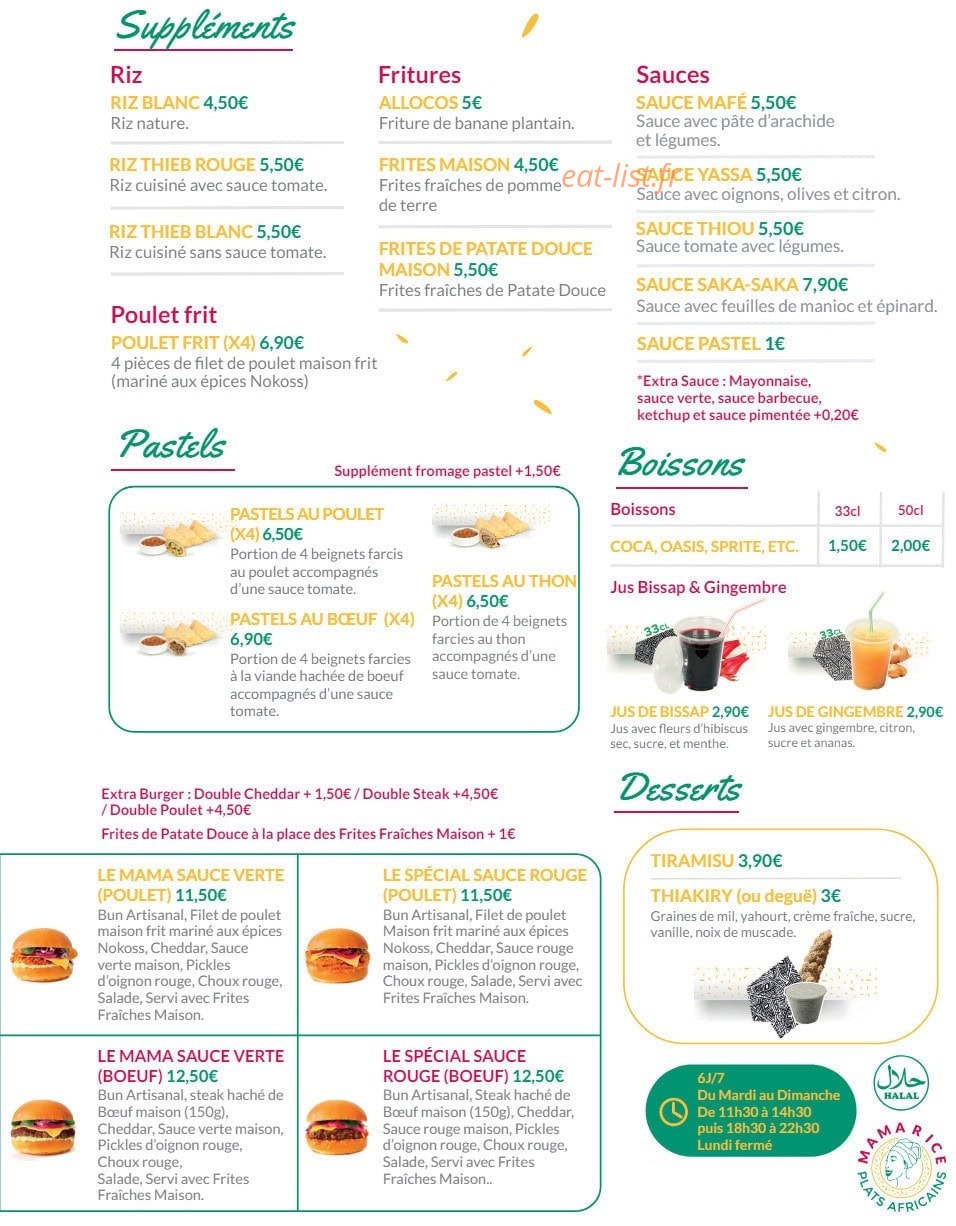 Mama Rice — carte page 3