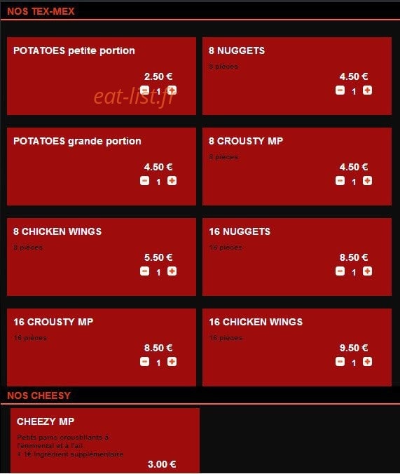 MP  pizza — carte page 6