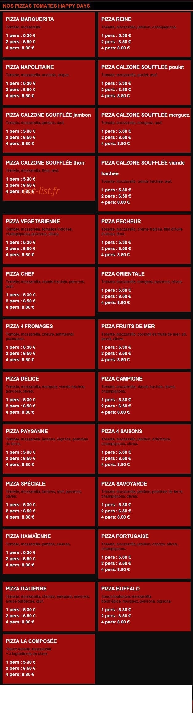 MP  pizza — carte page 2
