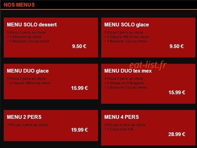 MP  pizza — carte page 1