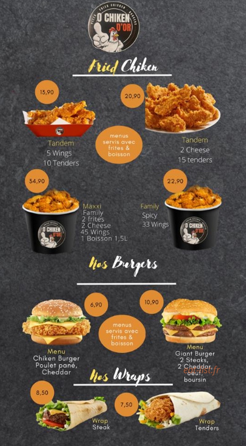 O’Chiken d’or — carte page 3