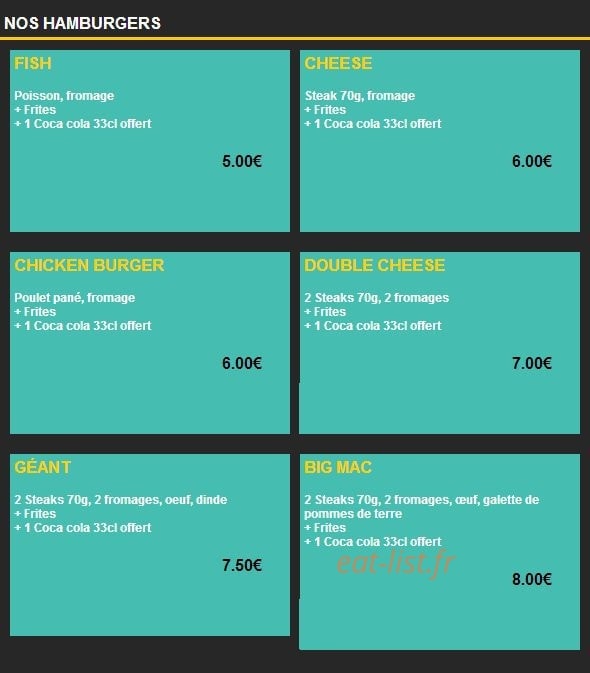 Olivier Pizza — carte page 8