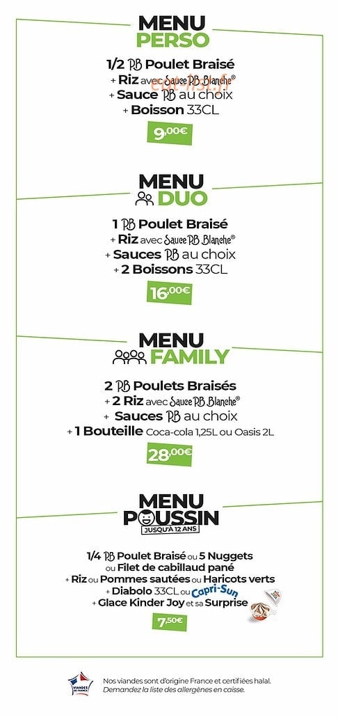 PB Poulet Braisé — carte page 3
