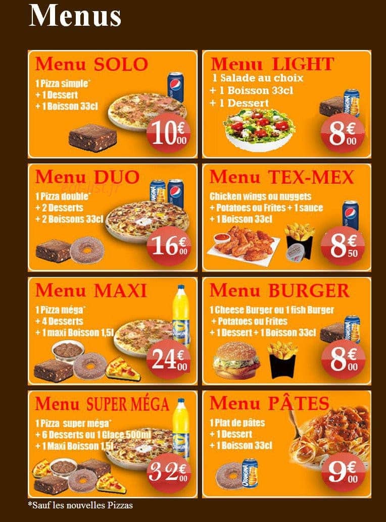 Planète pizza — carte page 4