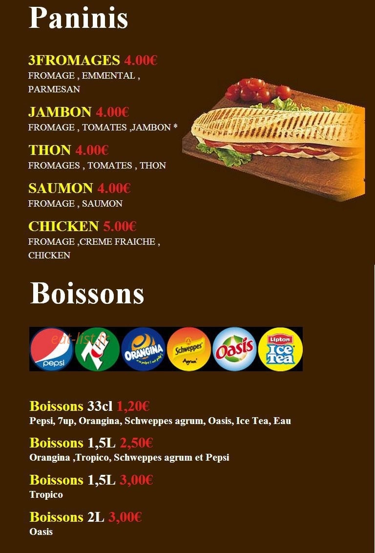 Planète pizza — carte page 5
