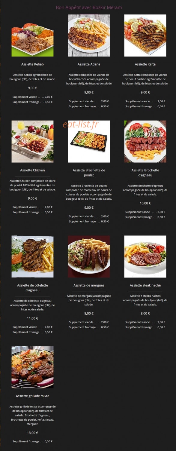 Restaurant Bozkir Meram — carte page 3