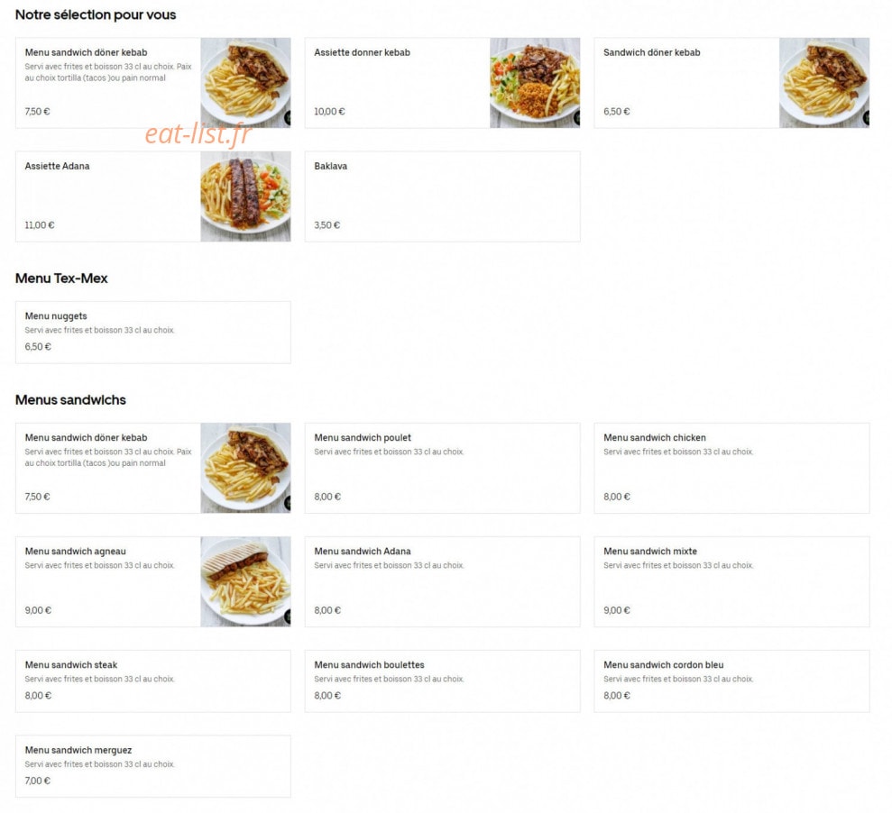 Restaurant Izmir — carte page 1