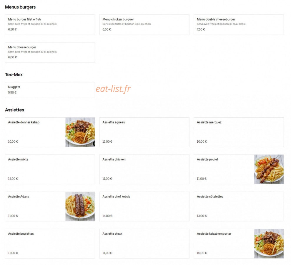 Restaurant Izmir — carte page 2