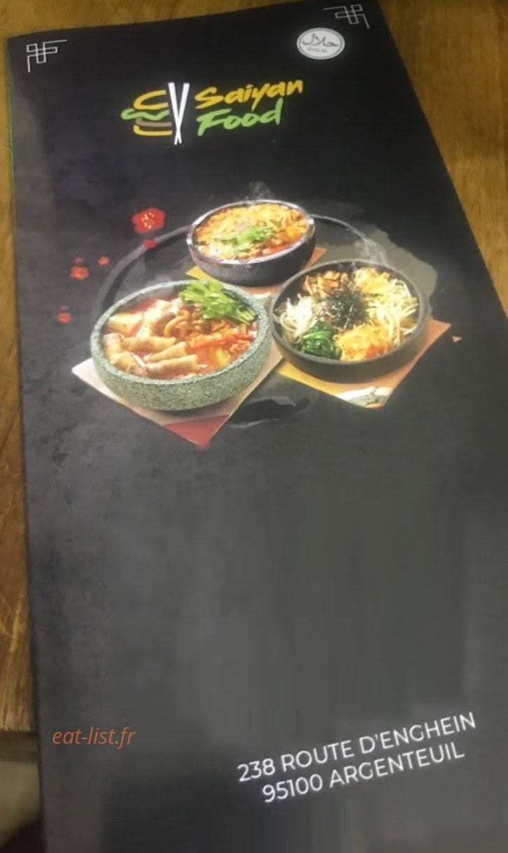 Saiyan Food — carte page 1