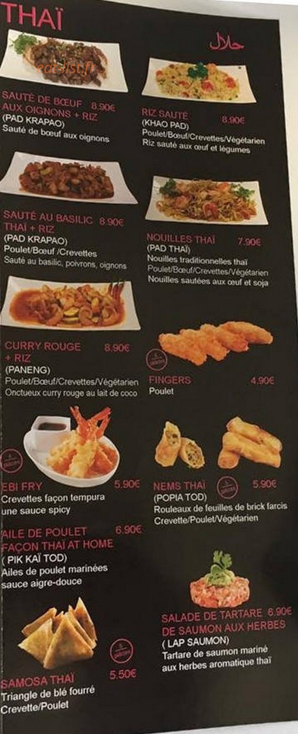 Sushi et Thaï — carte page 6
