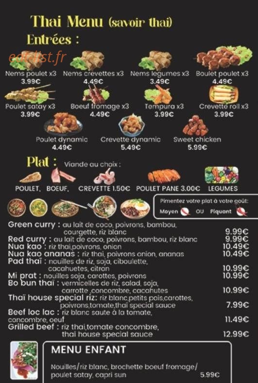 Thaï House — carte page 2