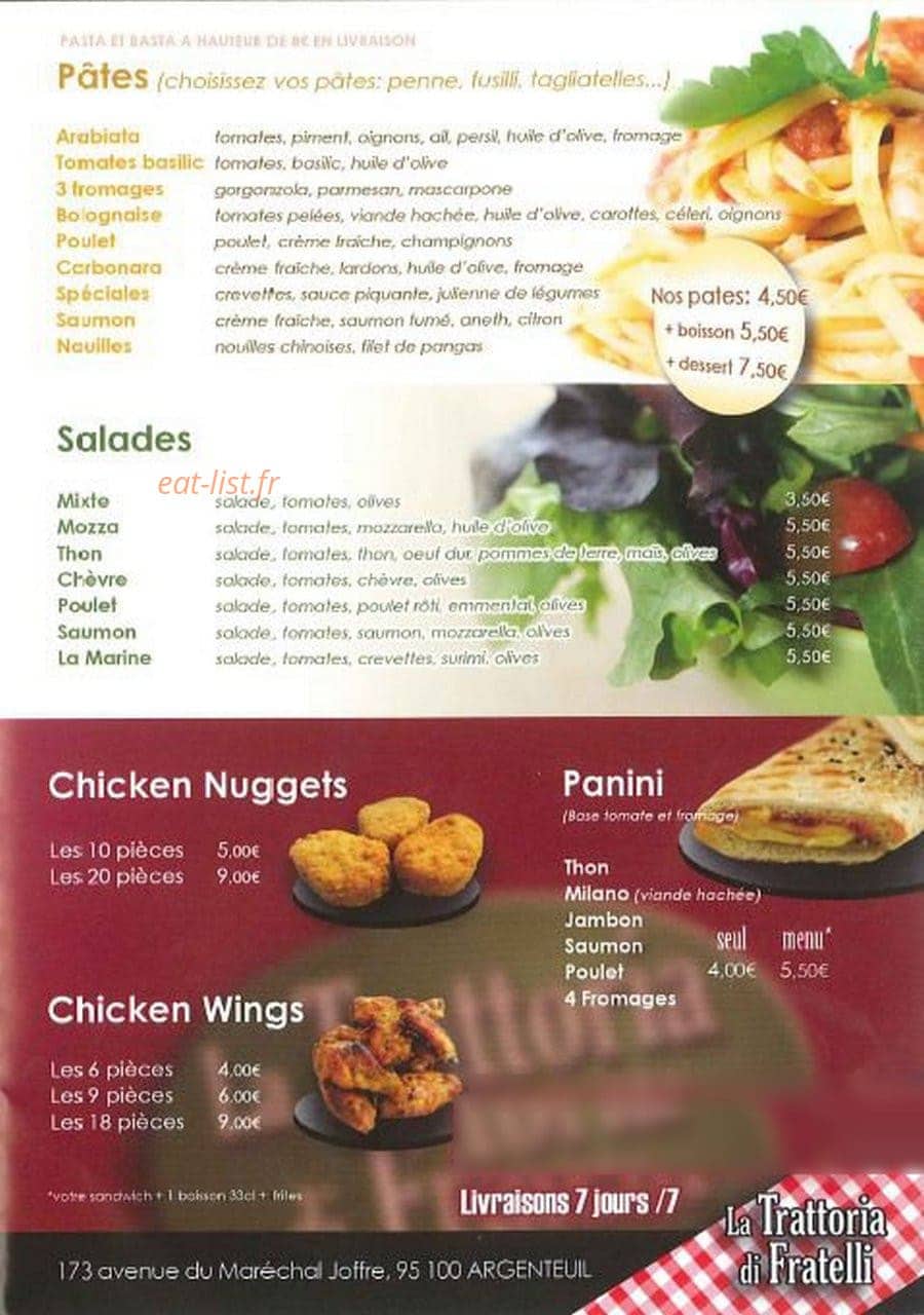 Trattoria di Fratelli — carte page 2