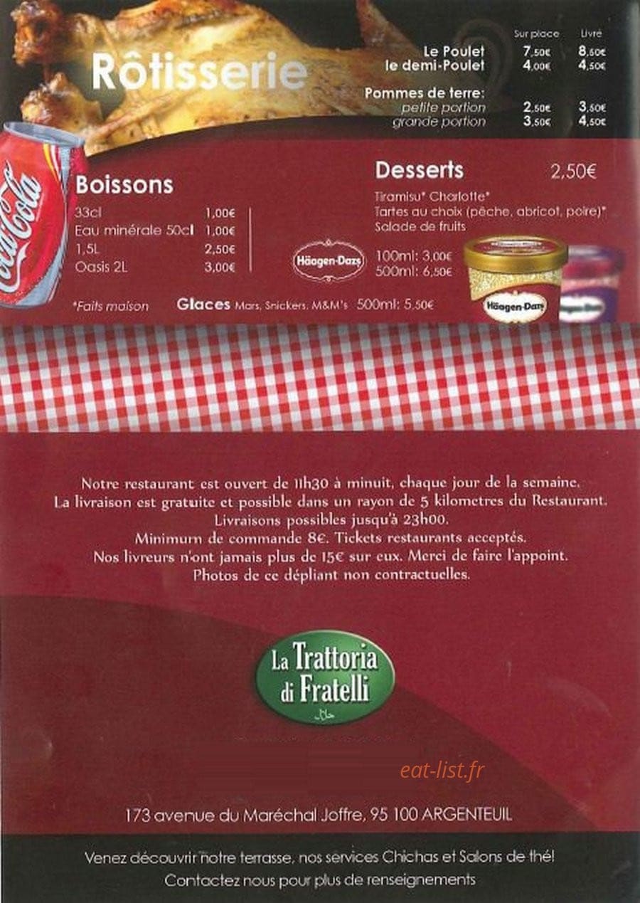Trattoria di Fratelli — carte page 4