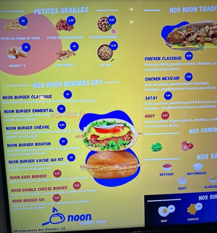 U's Canteen — carte page 1