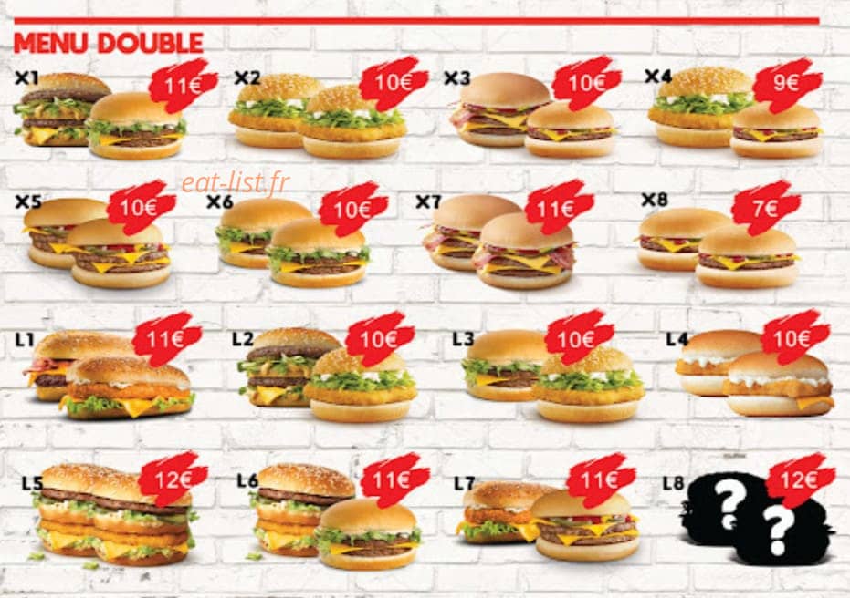 XL Burger — carte page 2