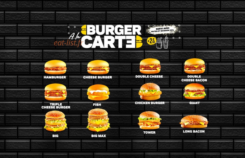 Empire Burger — carte page 2