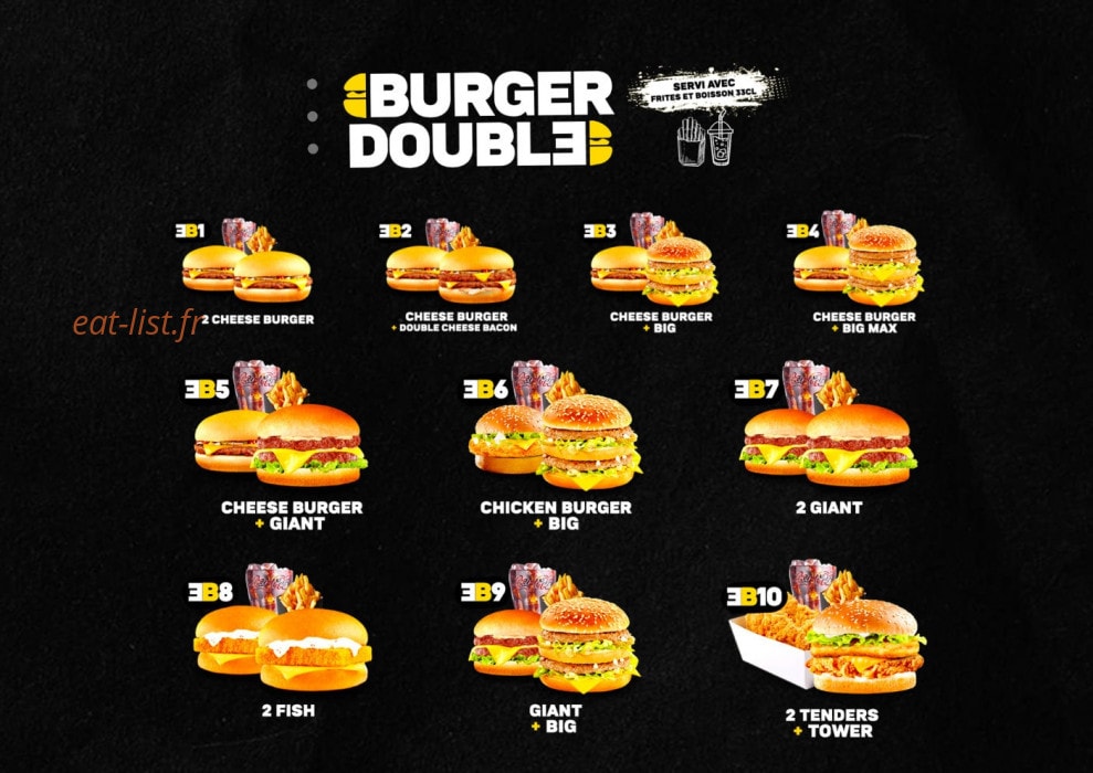Empire Burger — carte page 3