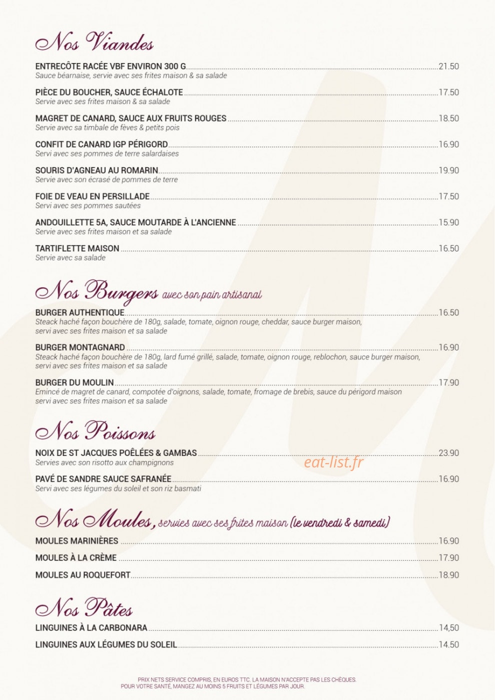 Le Moulin à Café — carte page 7
