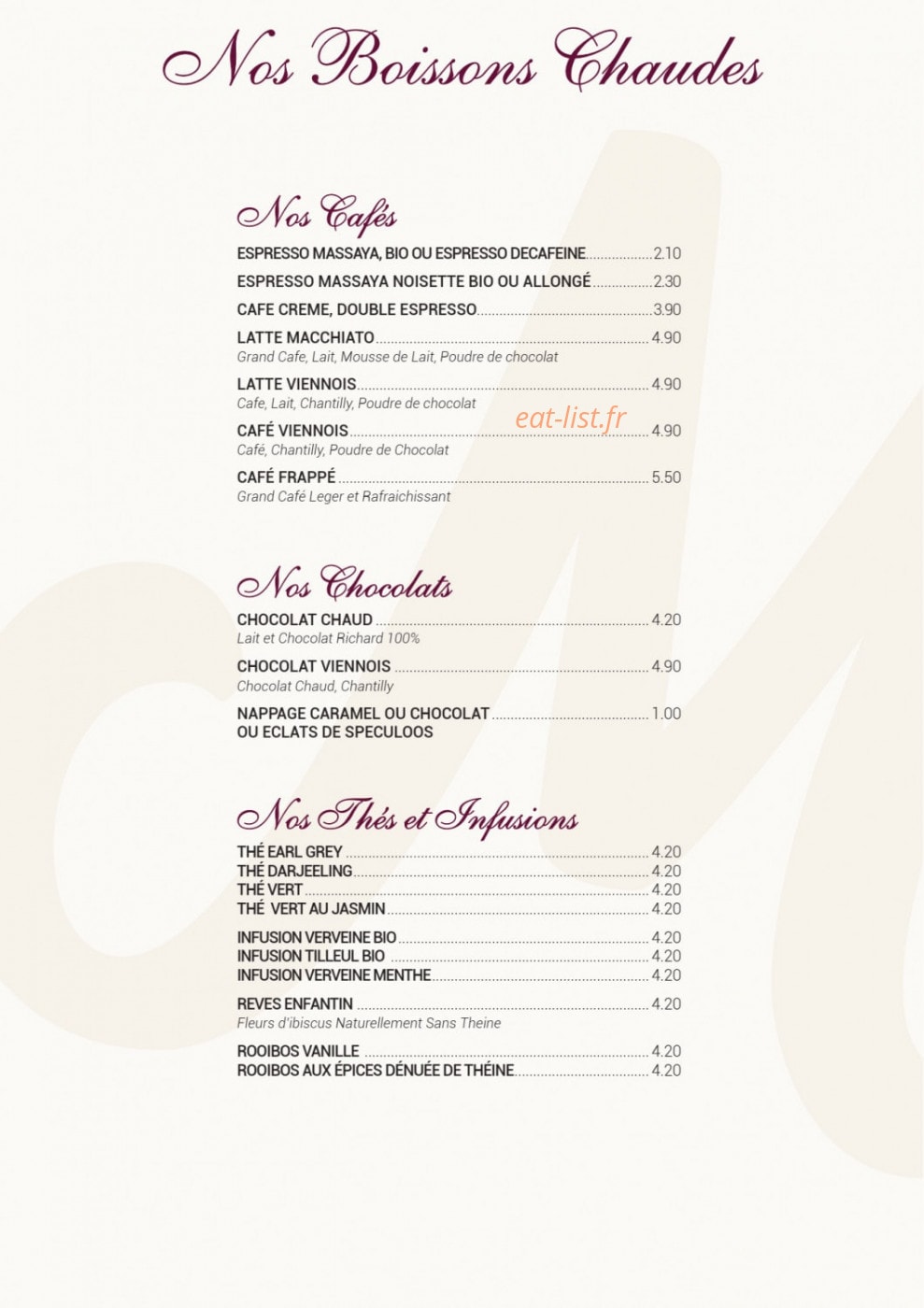 Le Moulin à Café — carte page 4