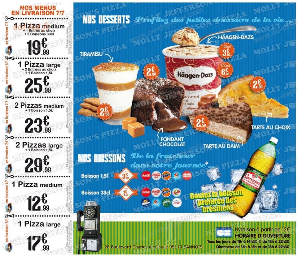 Molly Jefferson's Pizza — carte page 4