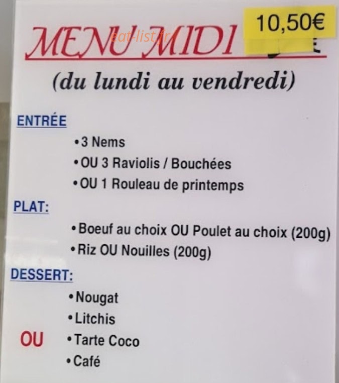 Délices d'Asie — carte page 1