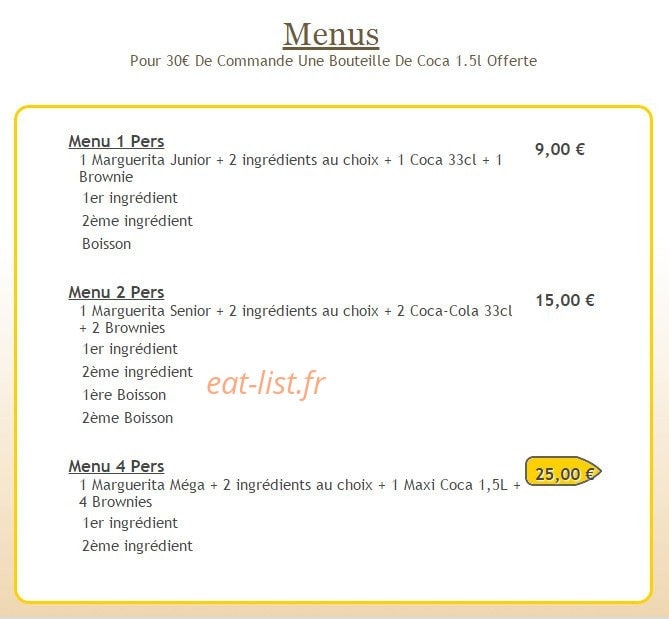 Dino Pizza — carte page 9