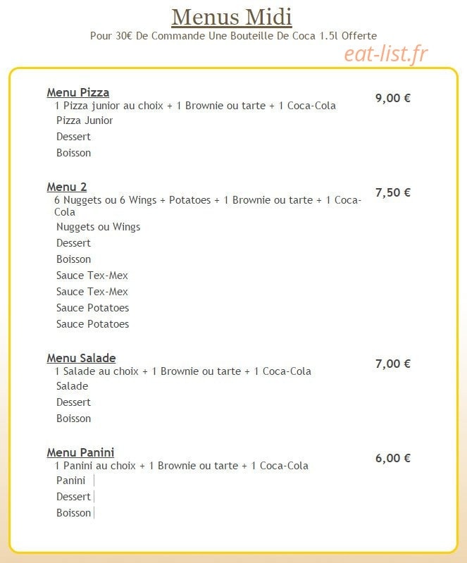 Dino Pizza — carte page 10