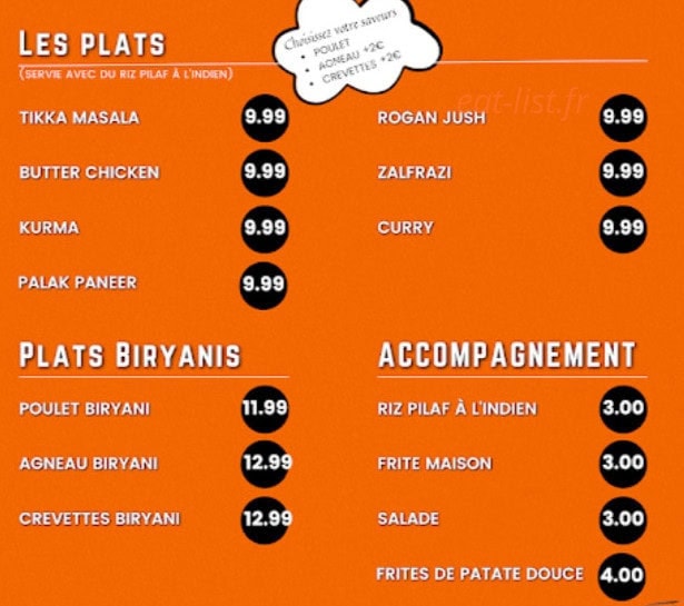 La Flamme Tandoori — carte page 2