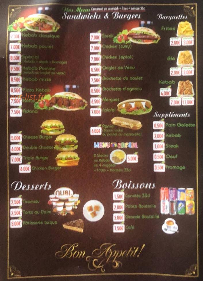 La Pomme Kebab — carte page 3