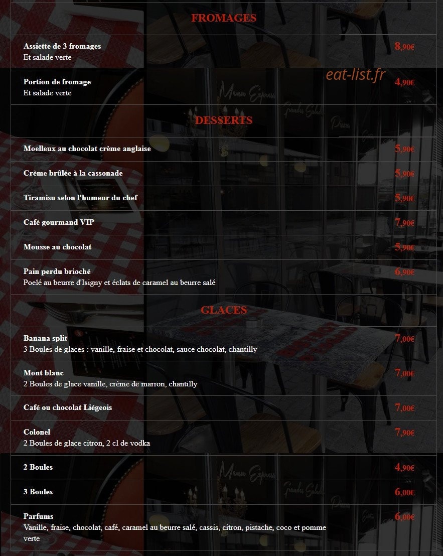 Le Bistrot d'Edgard — carte page 4