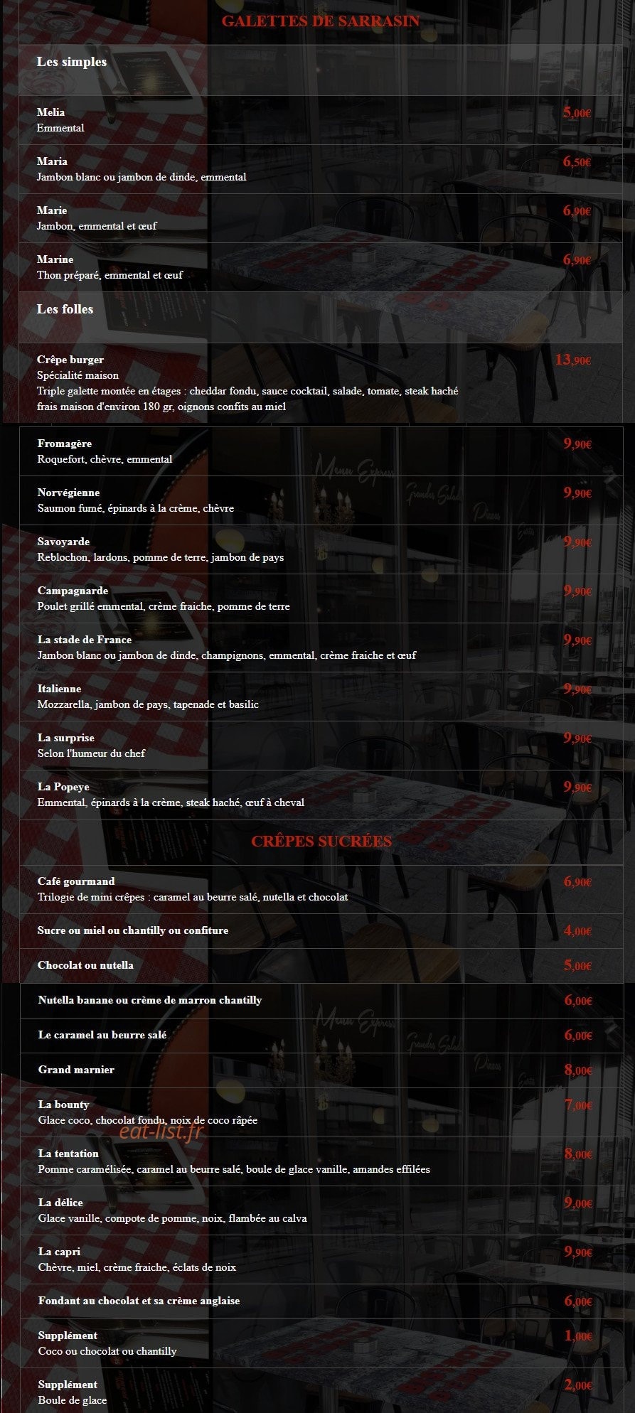 Le Bistrot d'Edgard — carte page 3
