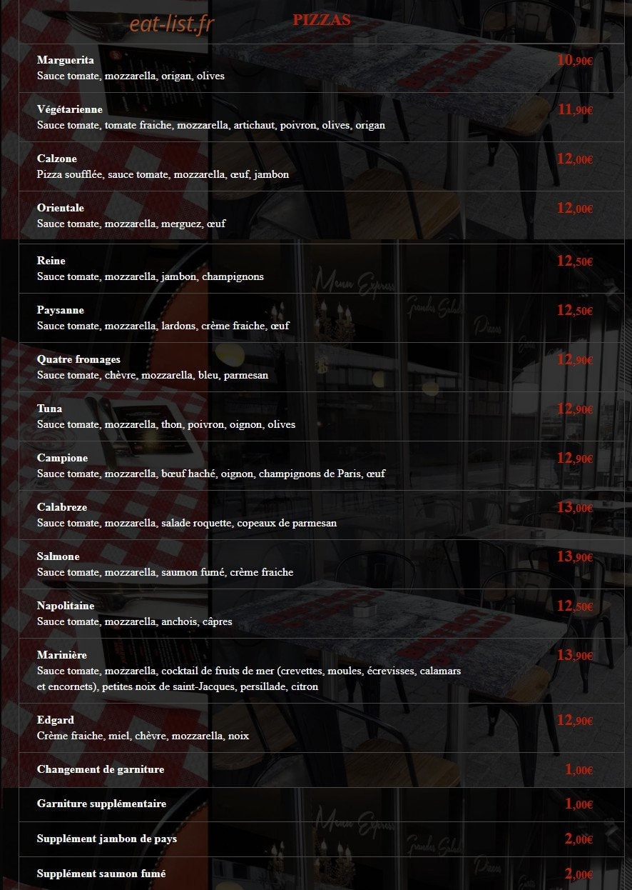 Le Bistrot d'Edgard — carte page 2