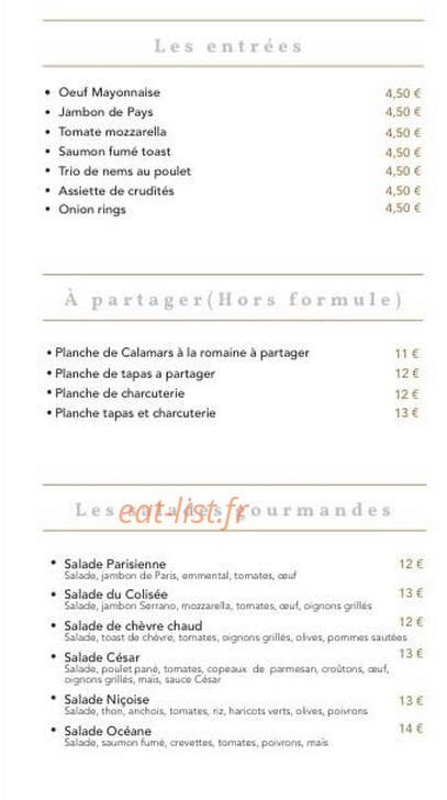 Le Colisée by Massimo — carte page 1