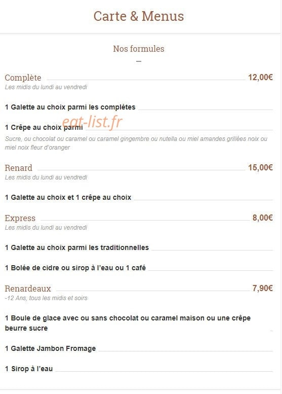 Le Renard et la Galette — carte page 1